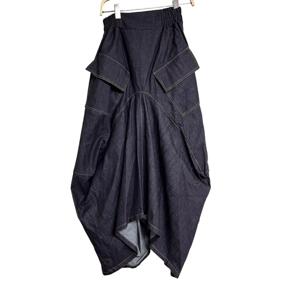 Elegant Navy Blue Women's Skirt - Picture 2 of 12